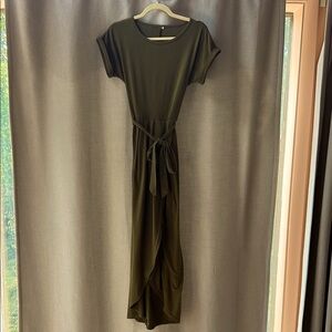 Elegant Olive Green Maxi Dress